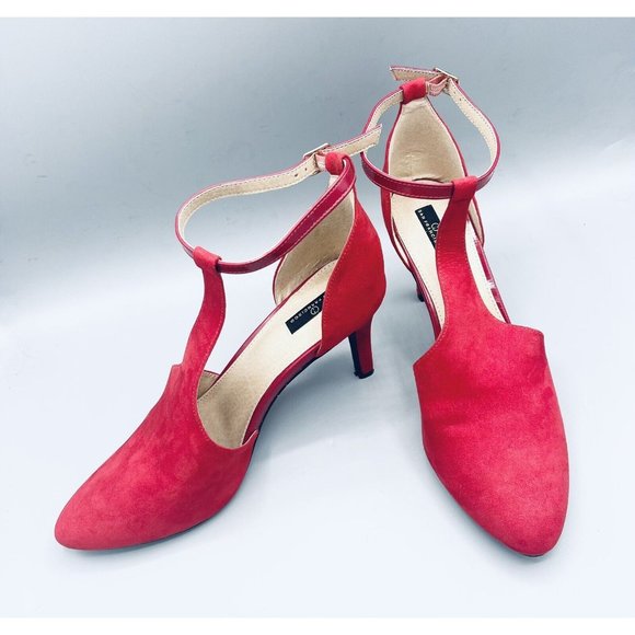 Daily Shoes Shoes - Women’s Cherry Red Heels Size 11 Shoes San Francisco Suede Feel Holiday Shoes
